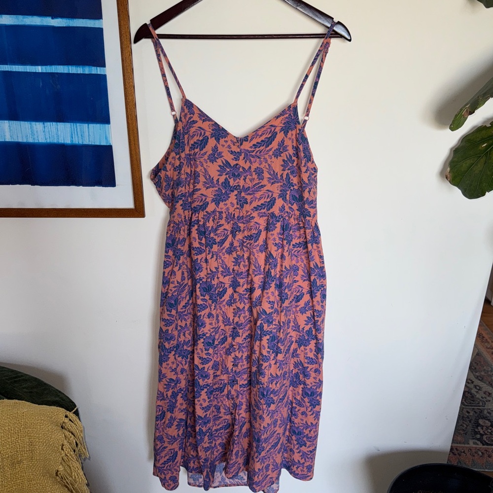 Universal Thread Pink and Blue Floral Midi Dress